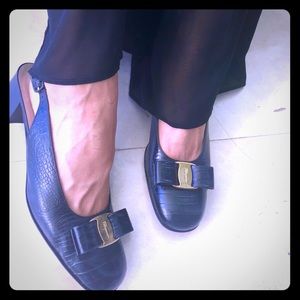 Salvatore Ferragamo Classic Black Kitten Heels